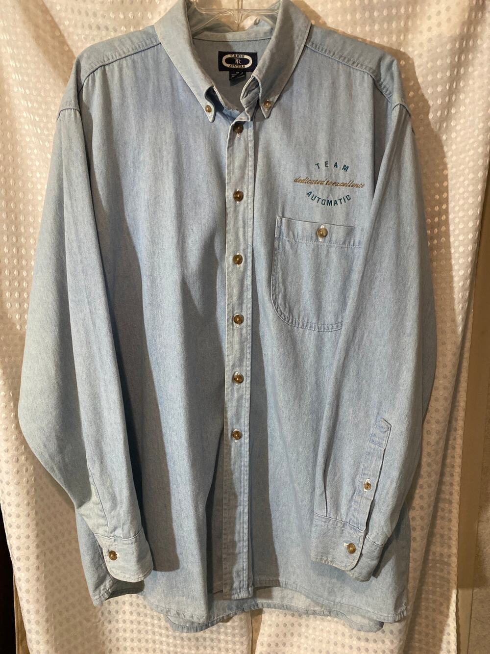 Vintage Three Rivers Embroidered Denim Shirt Oversized 2XL